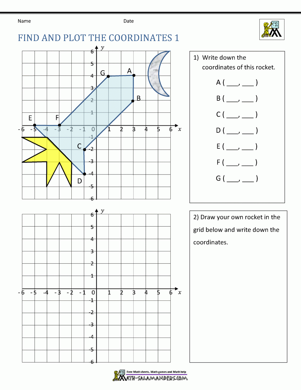 Printable Fun Plotting Points Worksheet