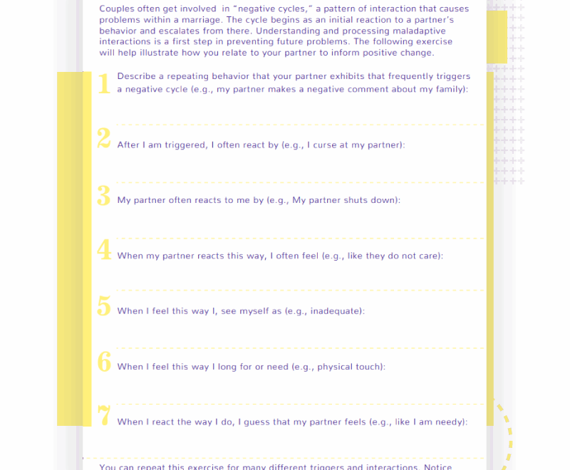 Couples Therapy Worksheets