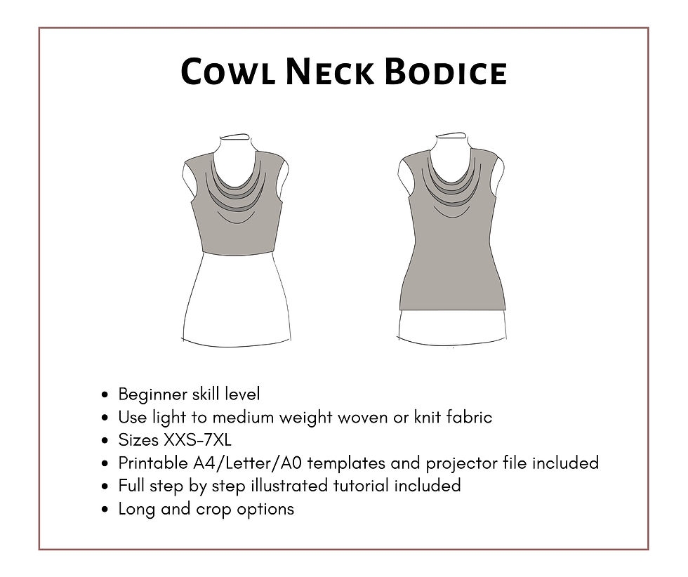 Cowl Neck Bodice Pattern Socialite Patterns