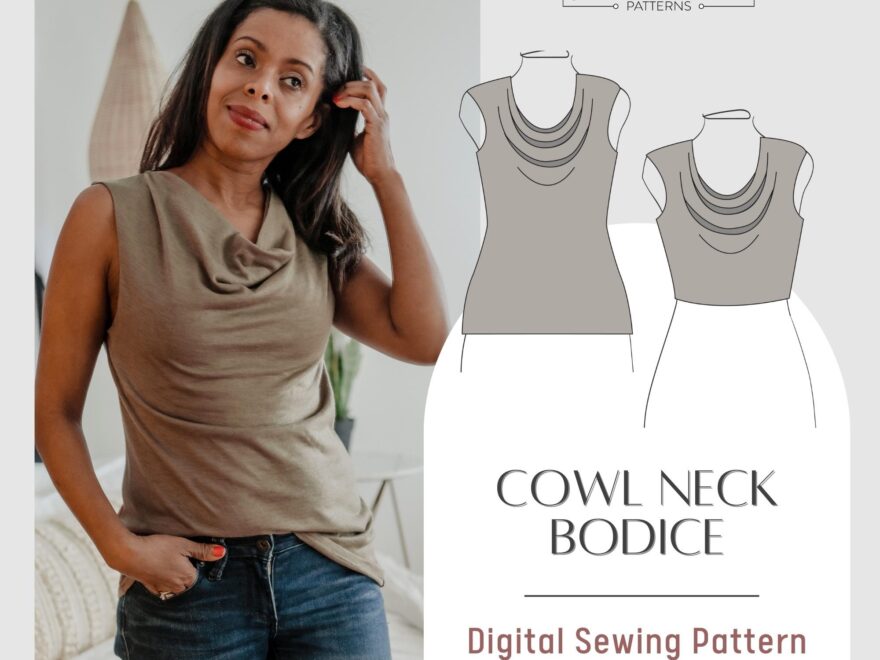 Cowl Neck Bodice Pattern Women s PDF Printable And Projector Sewing Pattern And Tutorial Wide Neck Bodice Etsy Finland