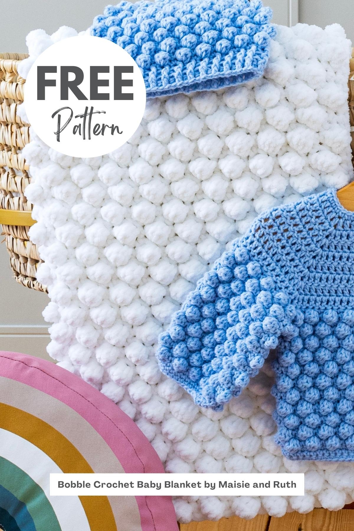 Crochet Bobble Stitch Blanket Free Pattern Maisie And Ruth