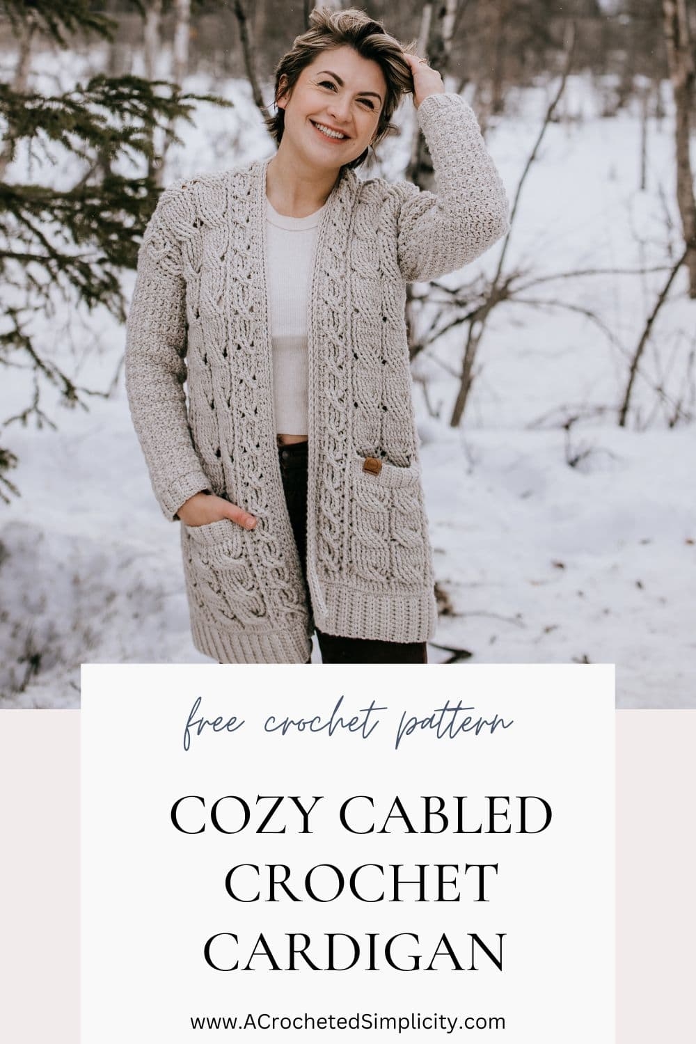 Crochet Cable Cardigan A Crocheted Simplicity