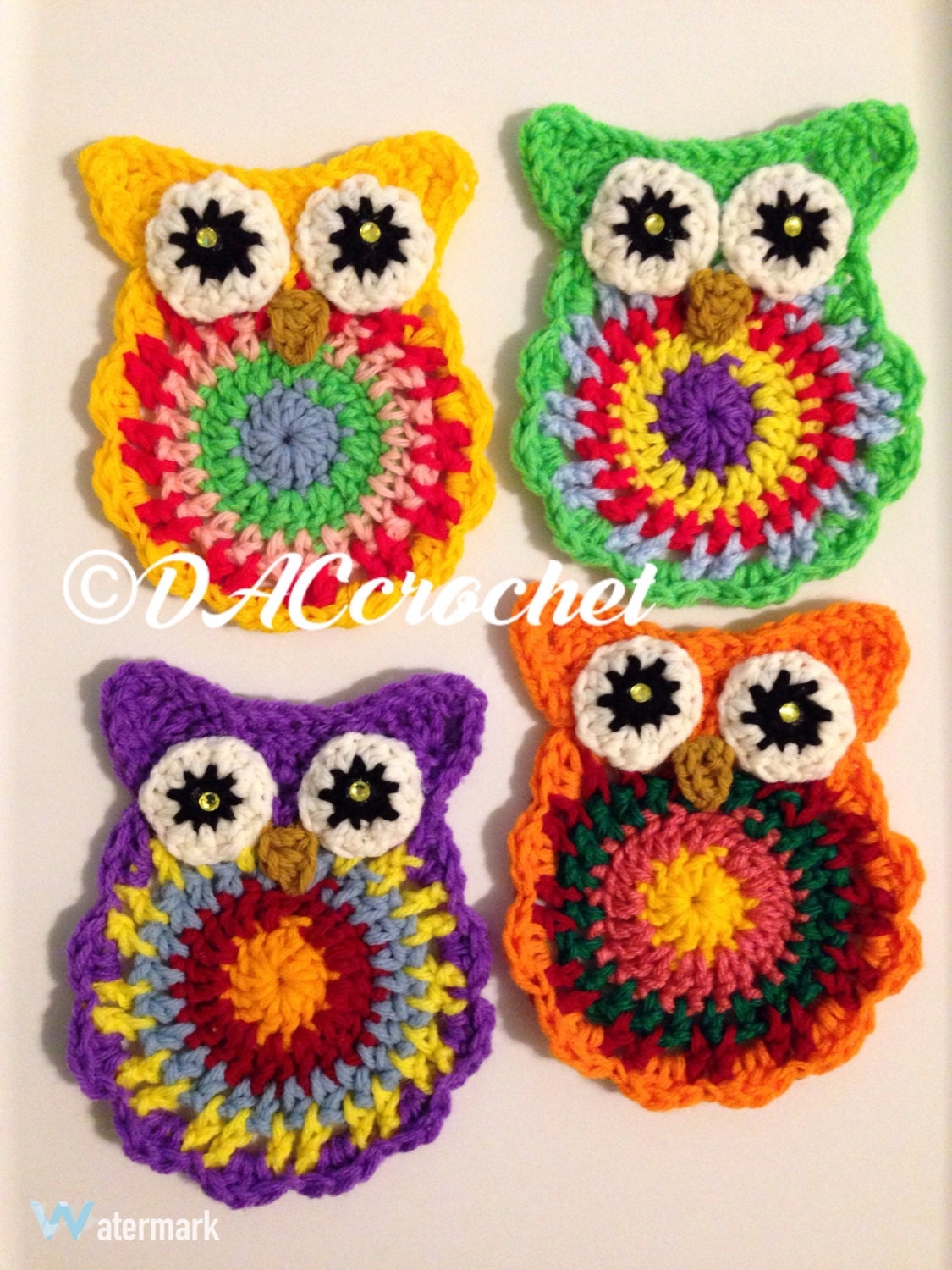 Crochet PATTERN Owl Coasters Owl Appliqu Crochet Pattern Crochet Owl Cup Coaster Owl Shaped Mug Rug Coaster Pattern Etsy