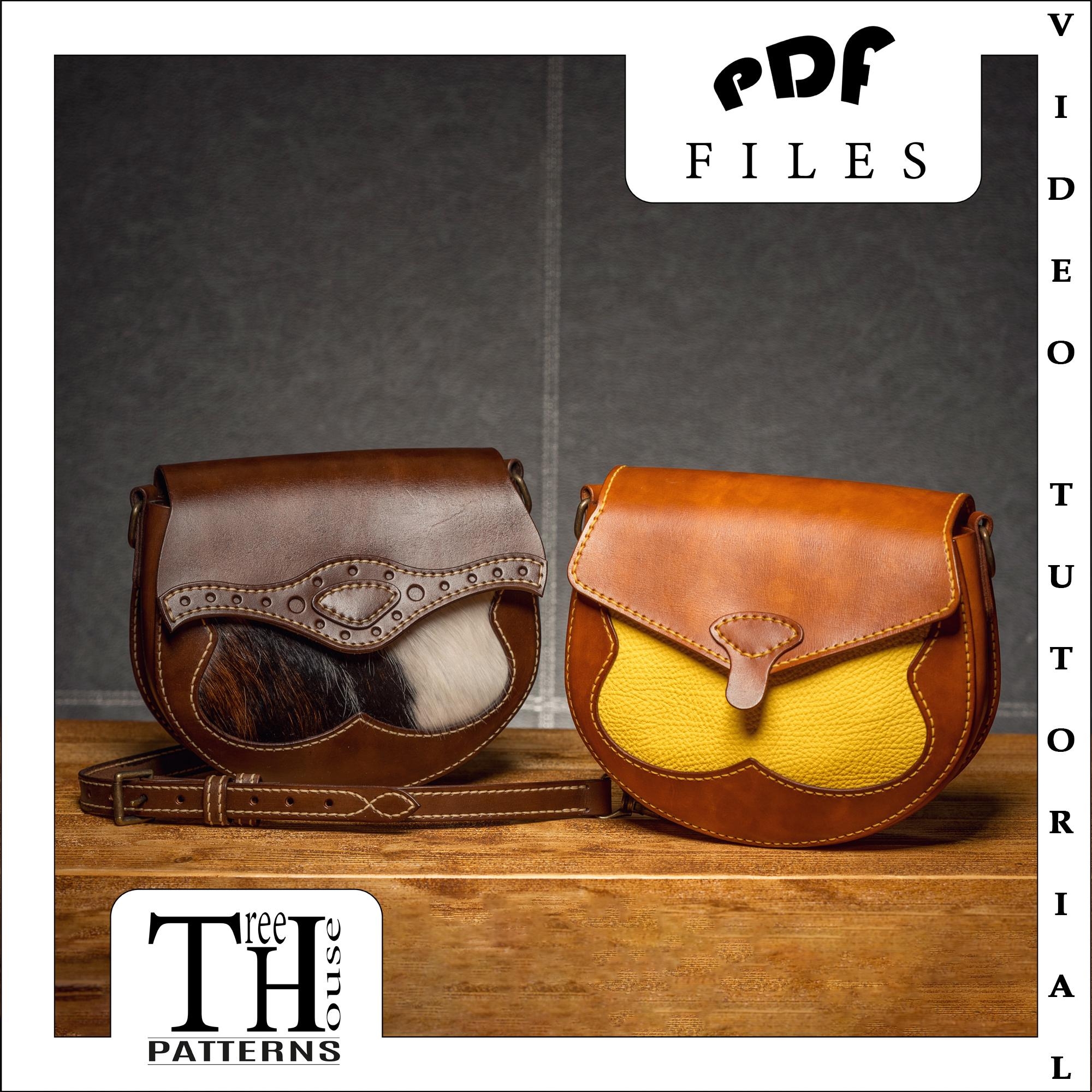 Crossbody Bag Leather Pattern PDF Shoulder Bag Digital Template Etsy
