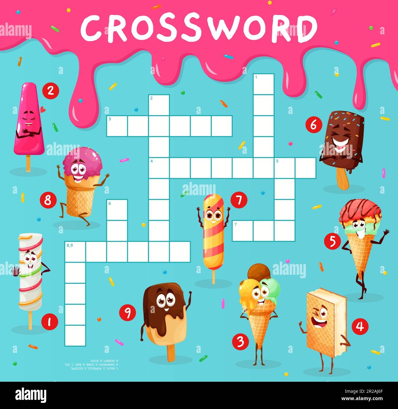 Ice Cream Crossword Puzzle Printable