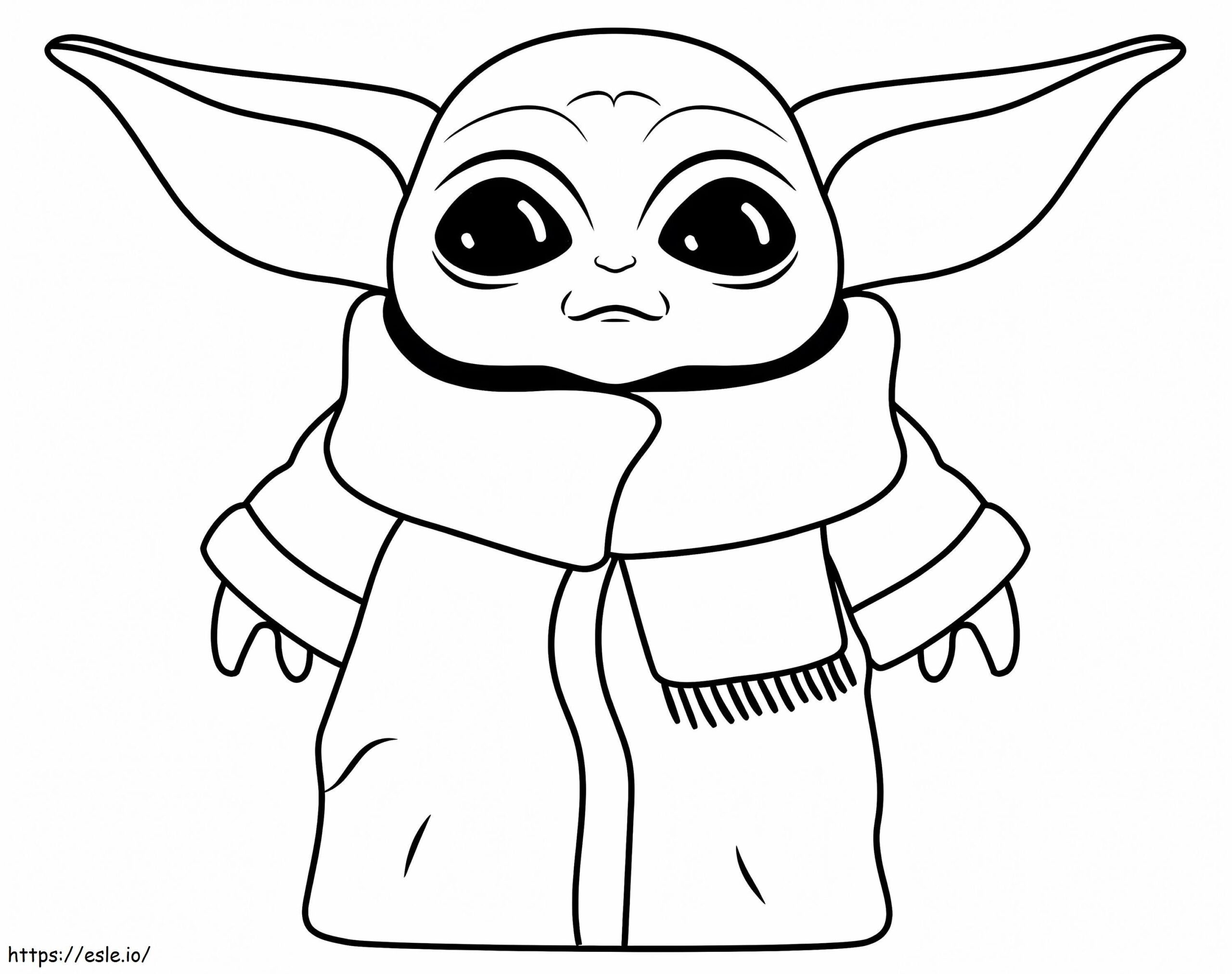 Cute Baby Yoda Coloring Page