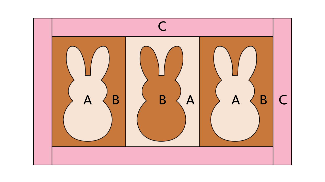 Cute Bunny Table Runner STACEY LEE CREATIVE