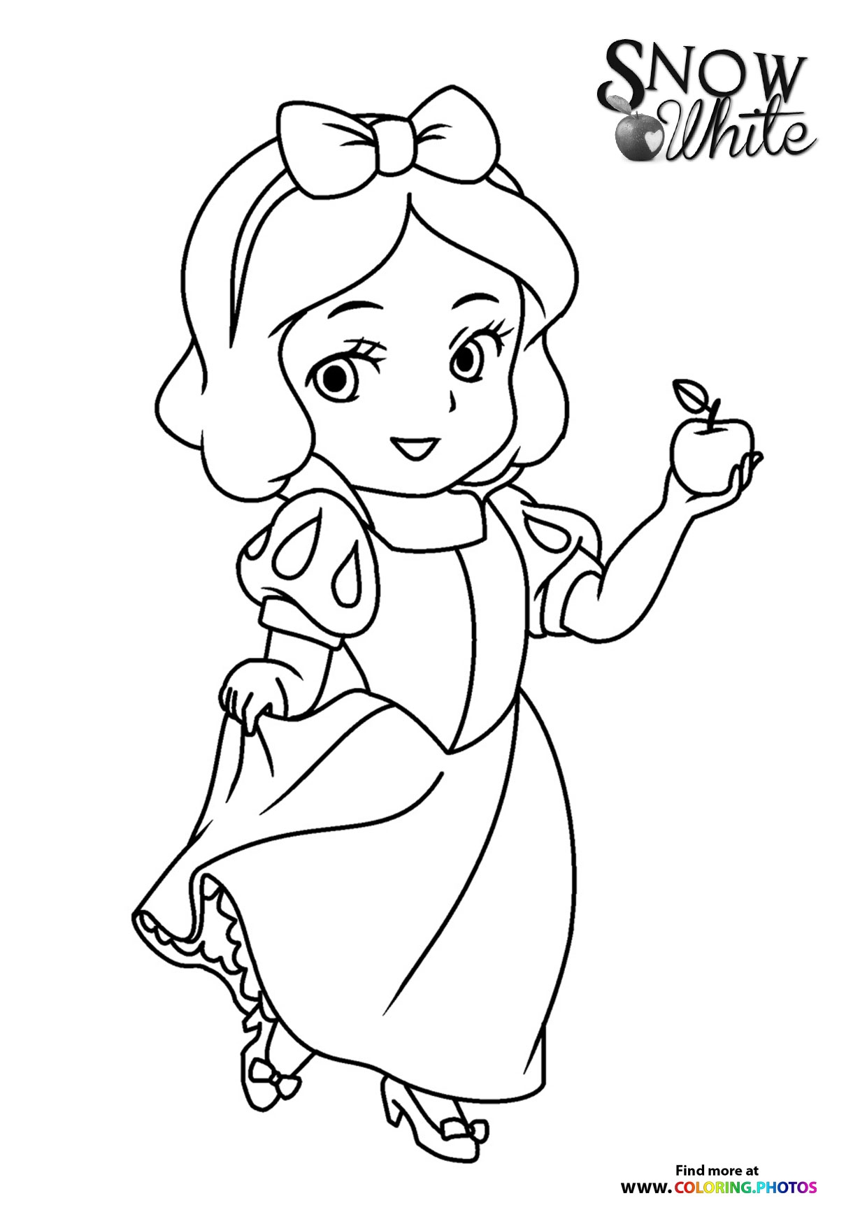 Cute Little Snow White Coloring Pages For Kids