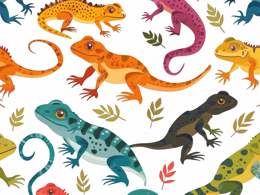 Cute Lizards On Seamless Pattern Funny Print With Reptiles Lizard Cute Reptile PNG Transparent Image And Clipart For Free Download