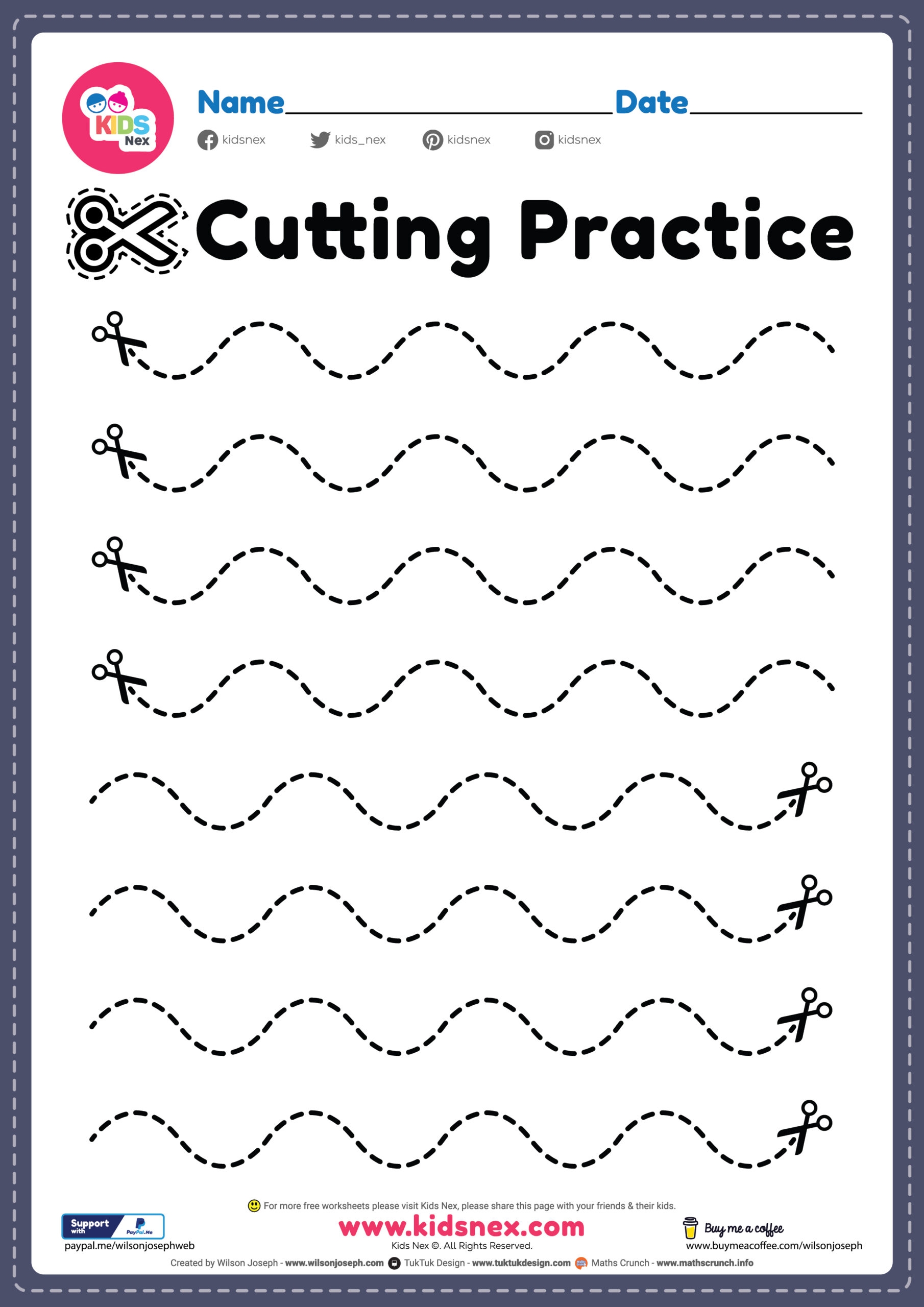 Cutting Activities For Preschool Kids Free Printable PDF