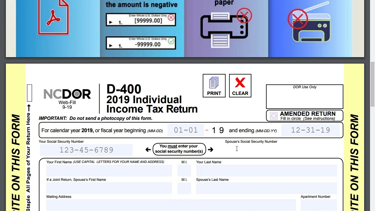Nc Dept Of Revenue D400 Printable Form