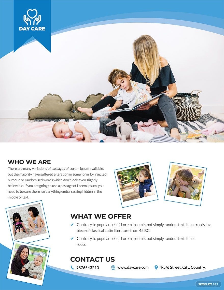 Daycare Flyer Template In Pages PSD Illustrator Word Google Docs Publisher Download Template