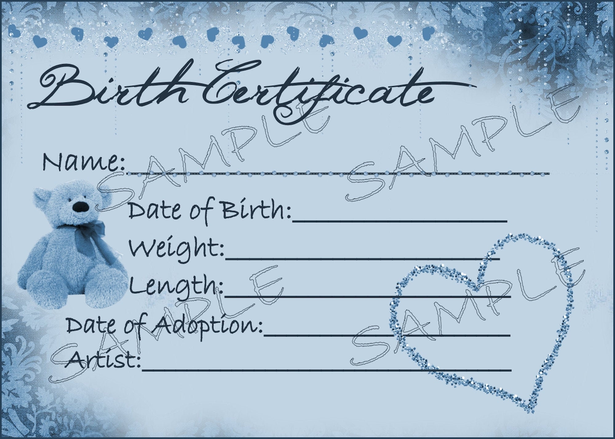 Birth Certificate For Doll Printable