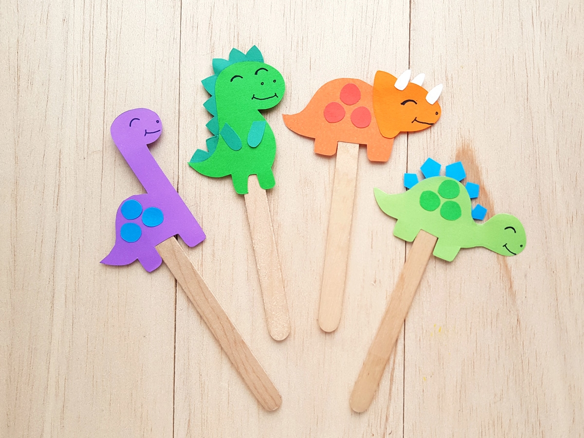 Dinosaur Puppet Craft Free Template Moms And Crafters
