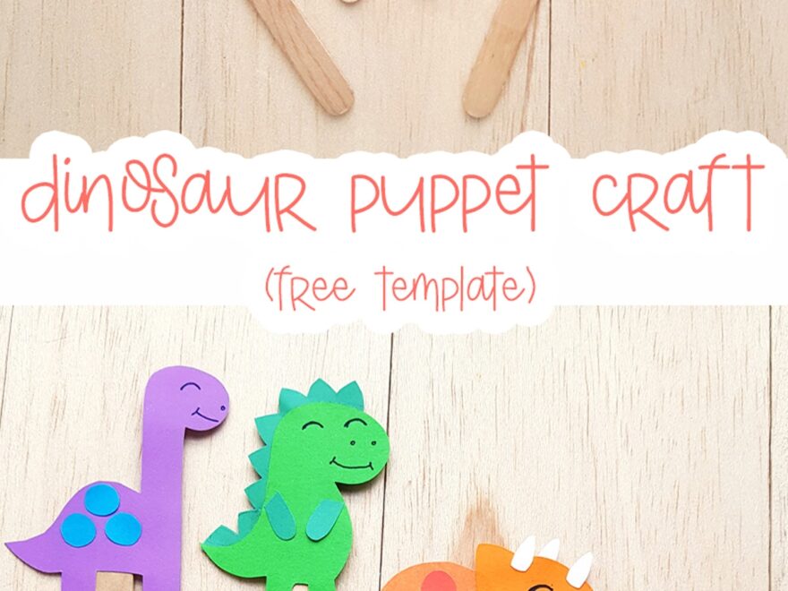 Dinosaur Puppet Craft Free Template Moms And Crafters