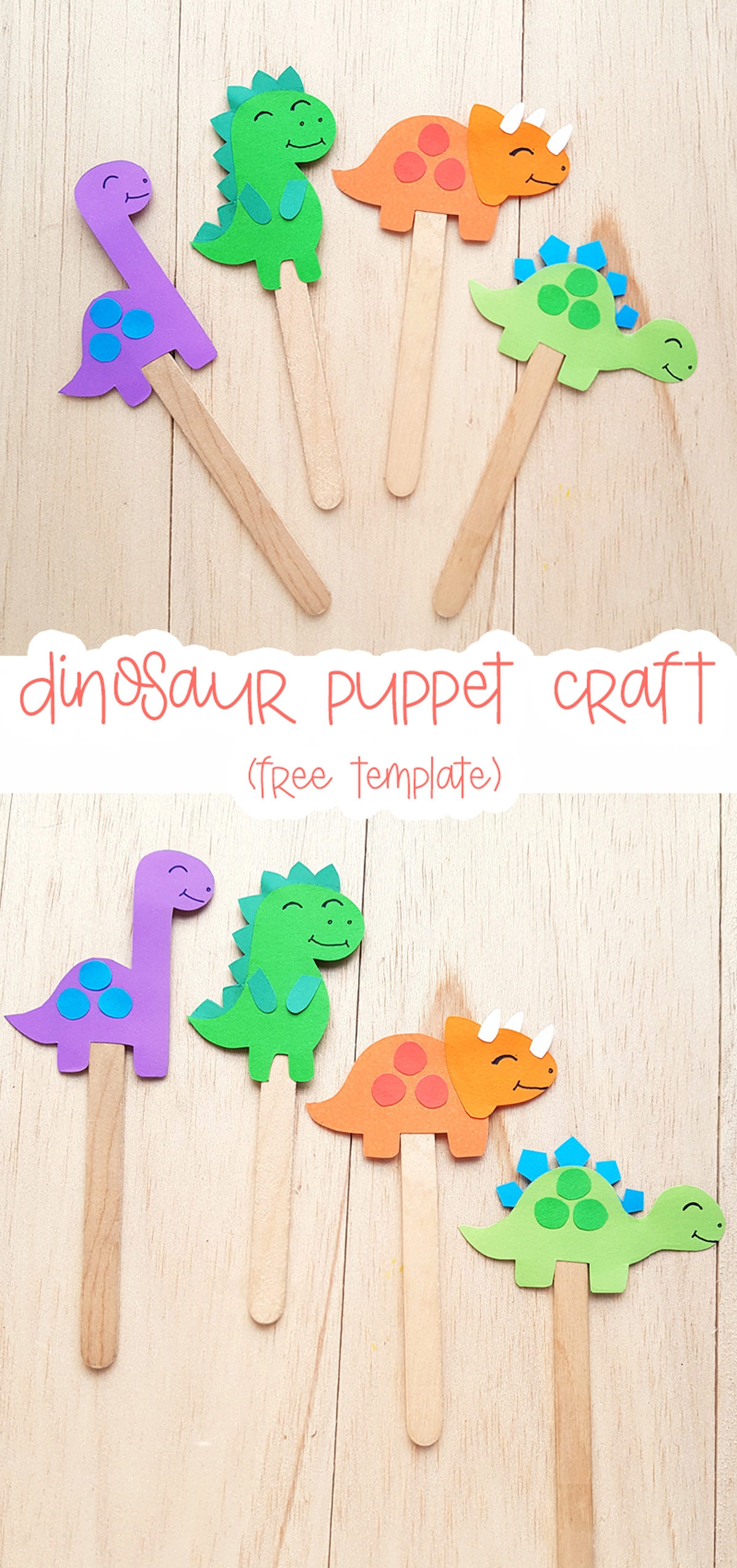 Dinosaur Puppet Craft Free Template Moms And Crafters