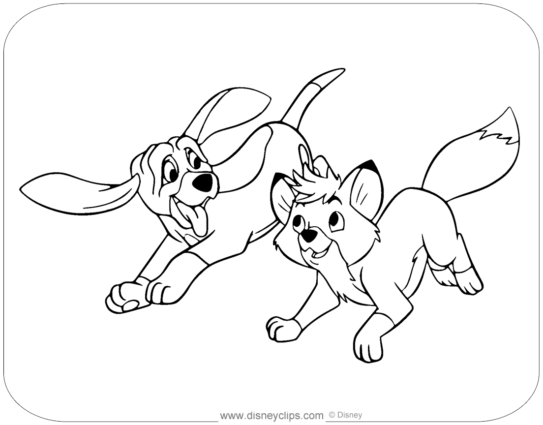 Disney s The Fox And The Hound Coloring Pages Disneyclips
