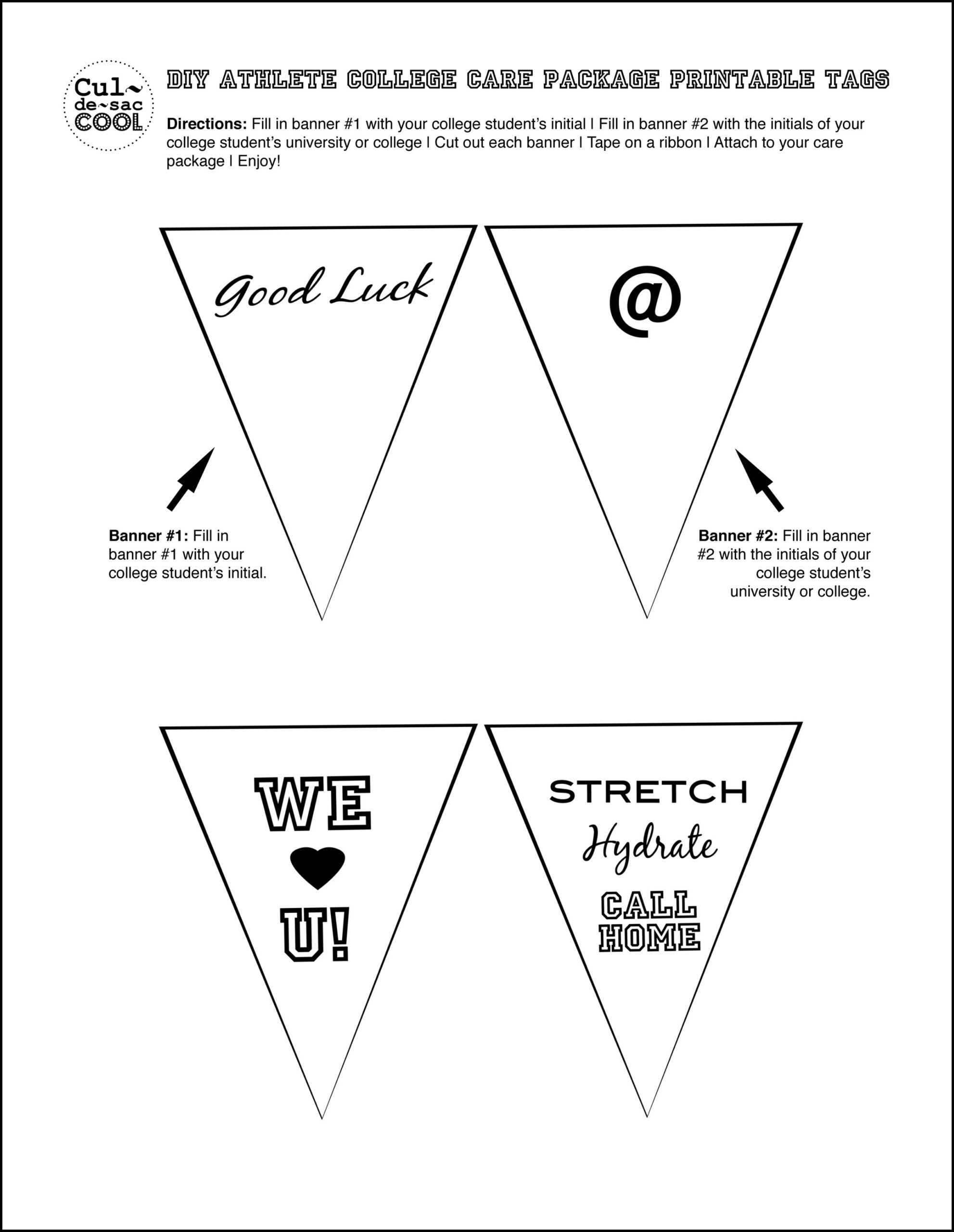 Free Printables For College Care Package