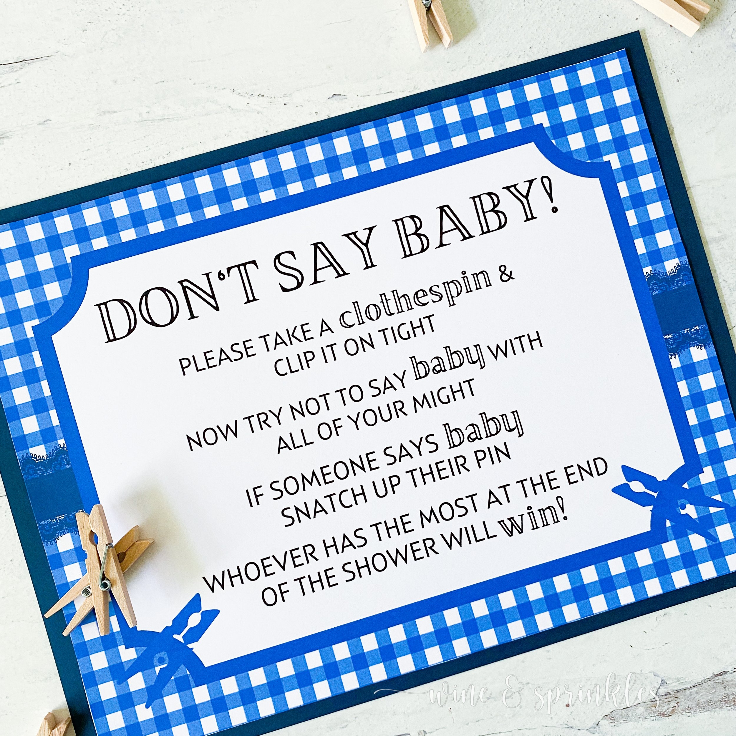 Free Printable Baby Shower Clothespin Game