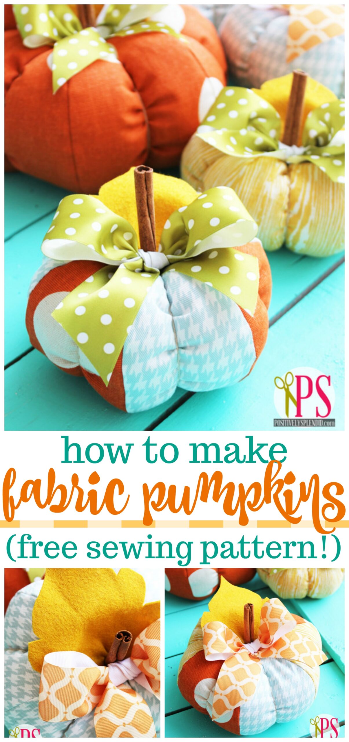 DIY Fabric Pumpkins Free Pattern Positively Splendid Crafts Sewing Recipes And Home Decor 