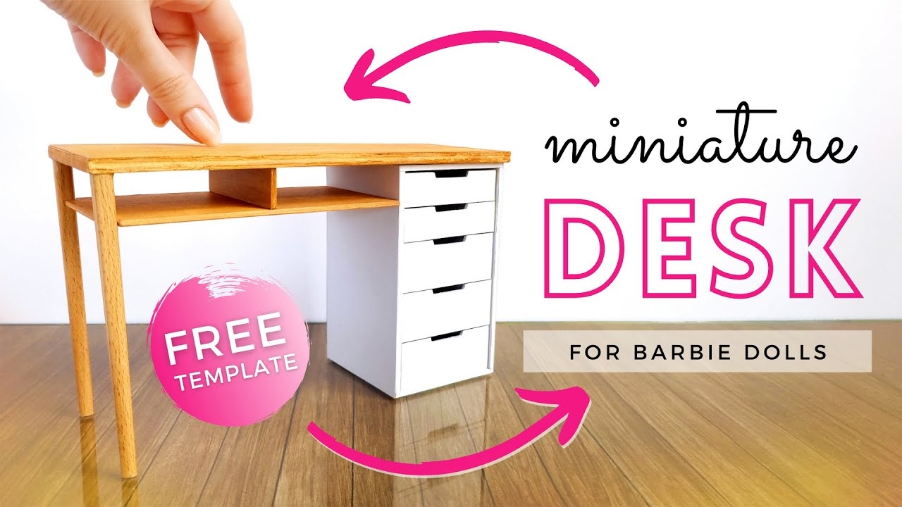 DIY Miniature DESK For DOLLS How To Make A MINIATURE DESK For Dolls With Cardstock Barbie DIY YouTube