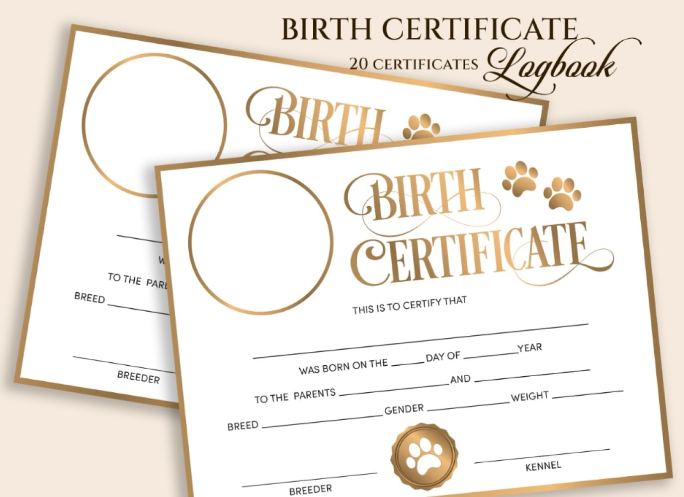 Printable Pet Birth Certificate