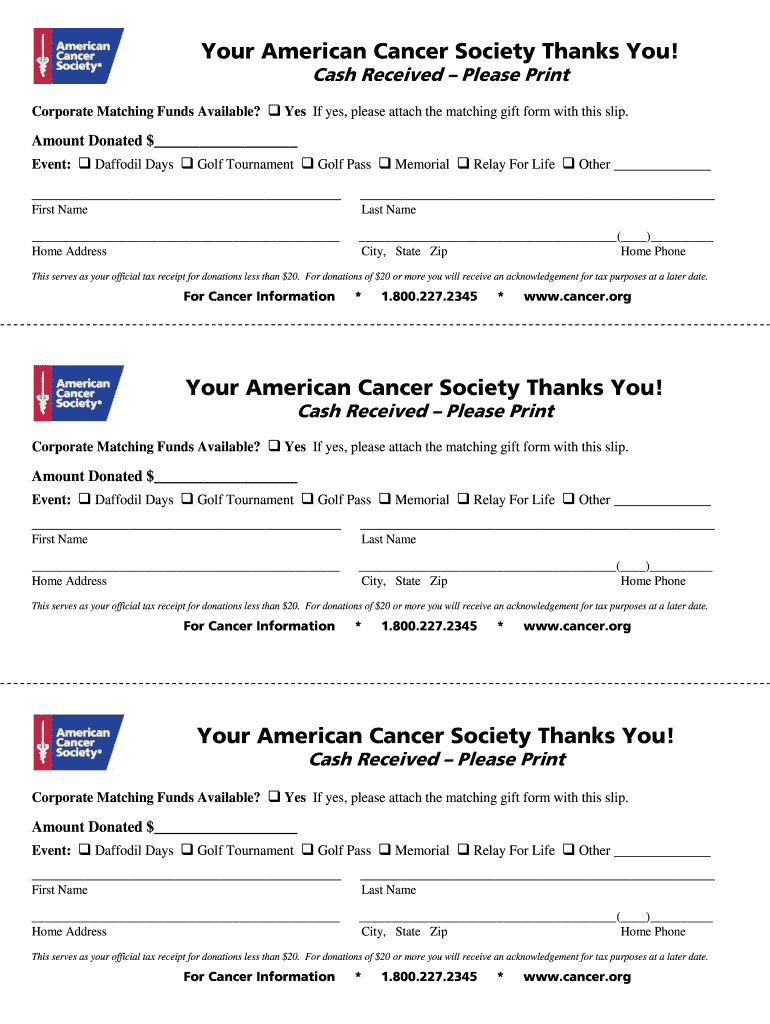 Donation Receipt Form Fill Online Printable Fillable Blank PdfFiller