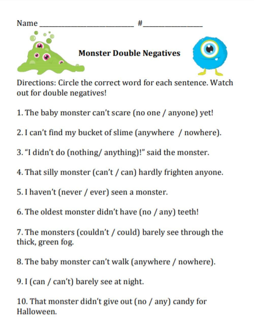 Double Negative Exit Ticket Worksheet Live Worksheets Worksheets Library