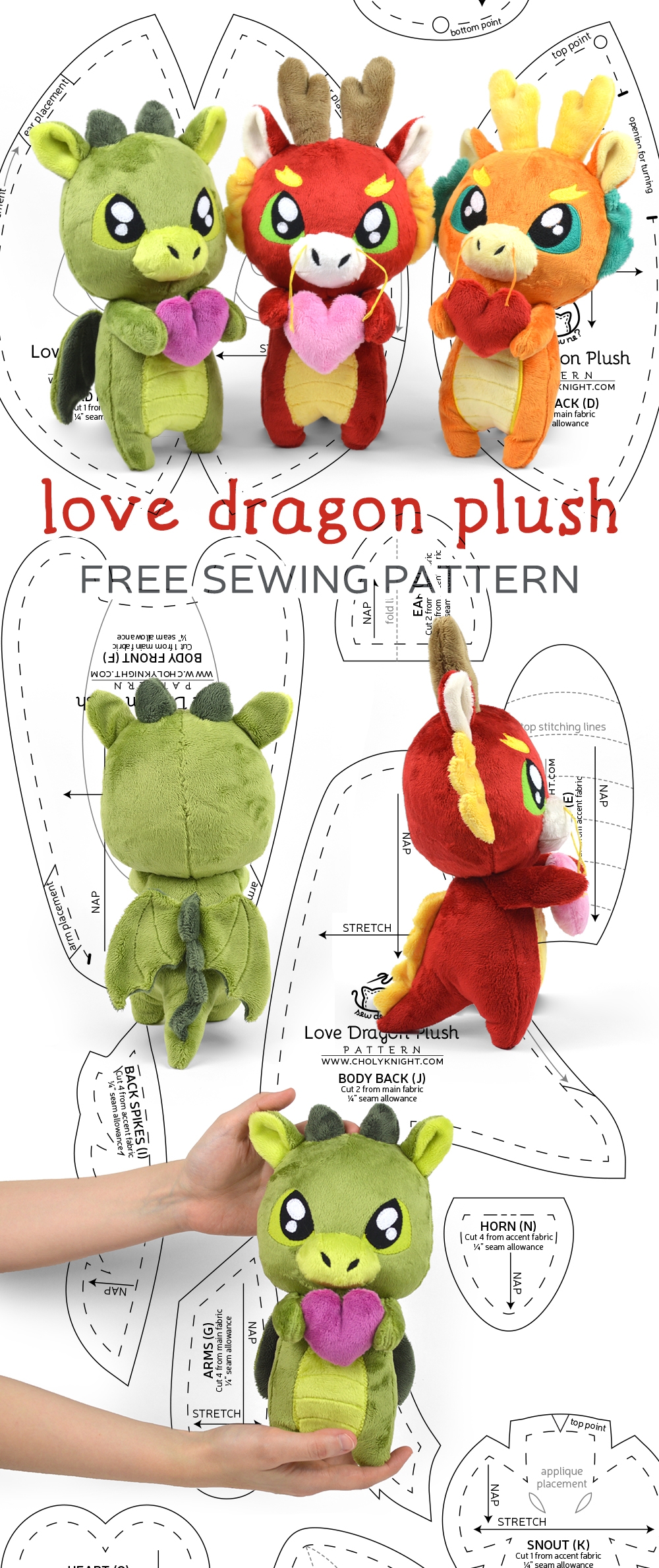 Dragon Sewing Pattern Stuffed Animal 2025
