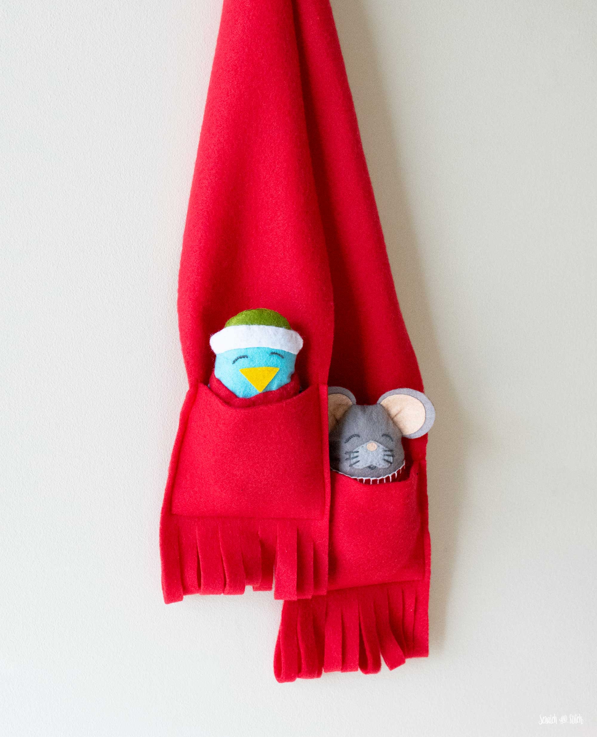 Easy DIY Scarf With Pockets Scratch And Stitch