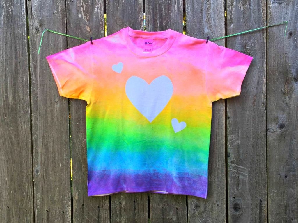 Easy DIY Stenciled Rainbow T Shirt Hispana Global
