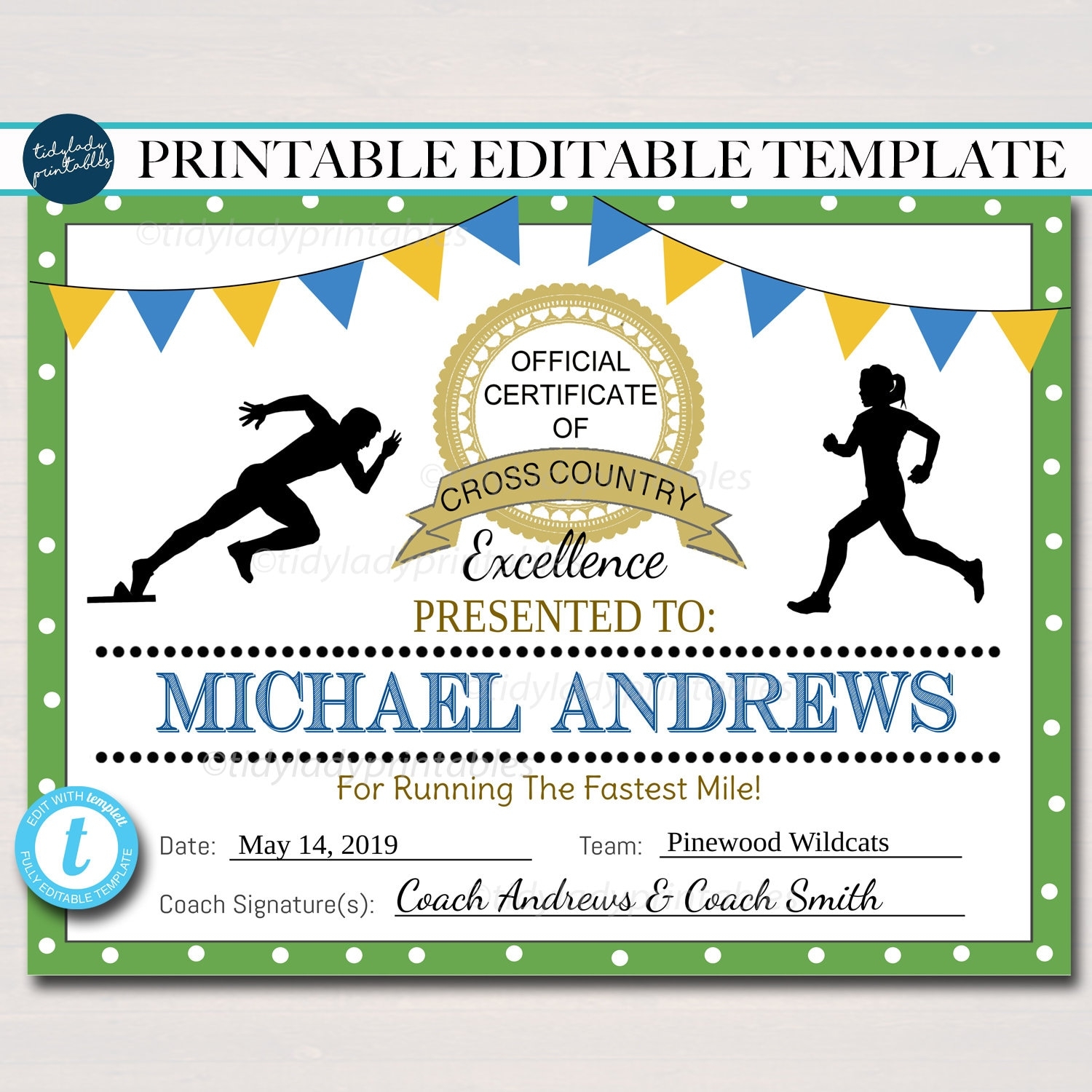 EDITABLE Cross Country Award Certificates INSTANT DOWNLOAD Track Awards School Running Team Party Printable Sports Runner Certificates Etsy