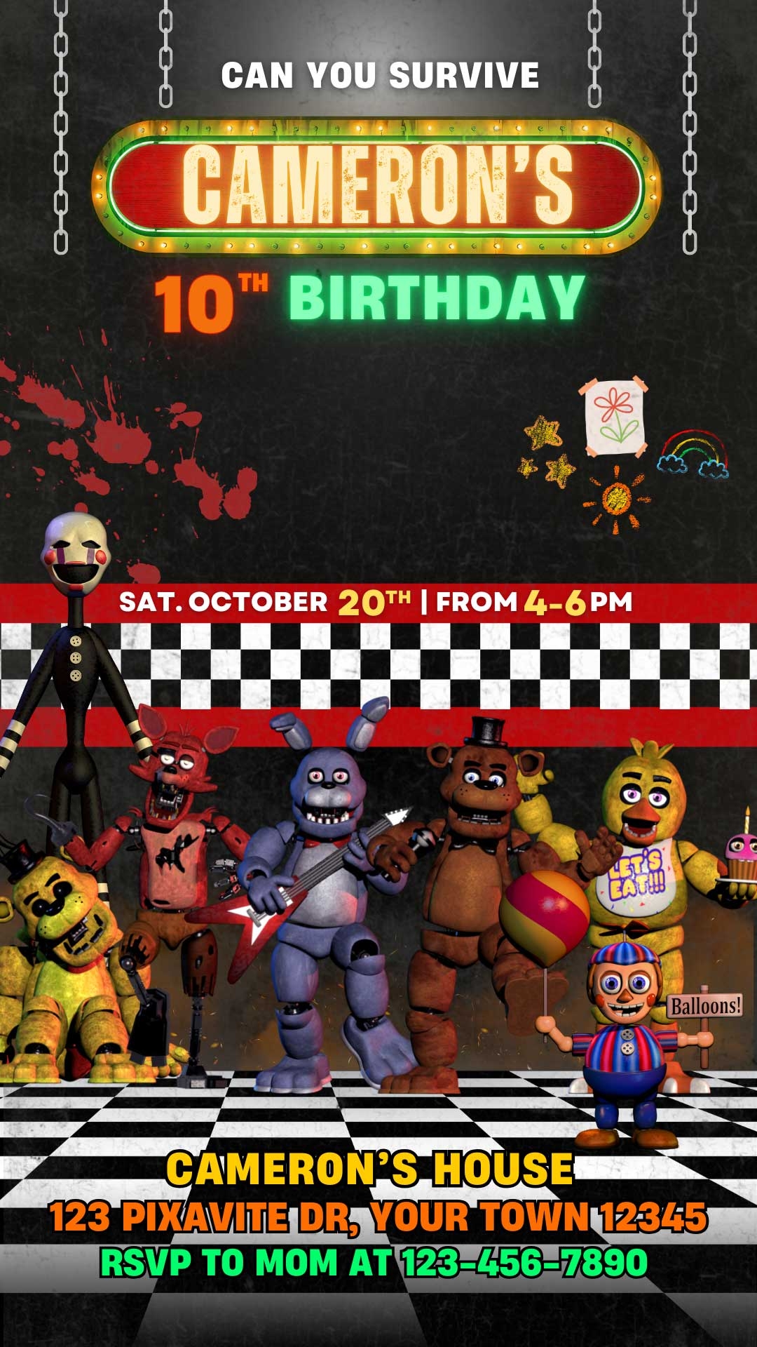 Free Printable Fnaf Birthday Invitations