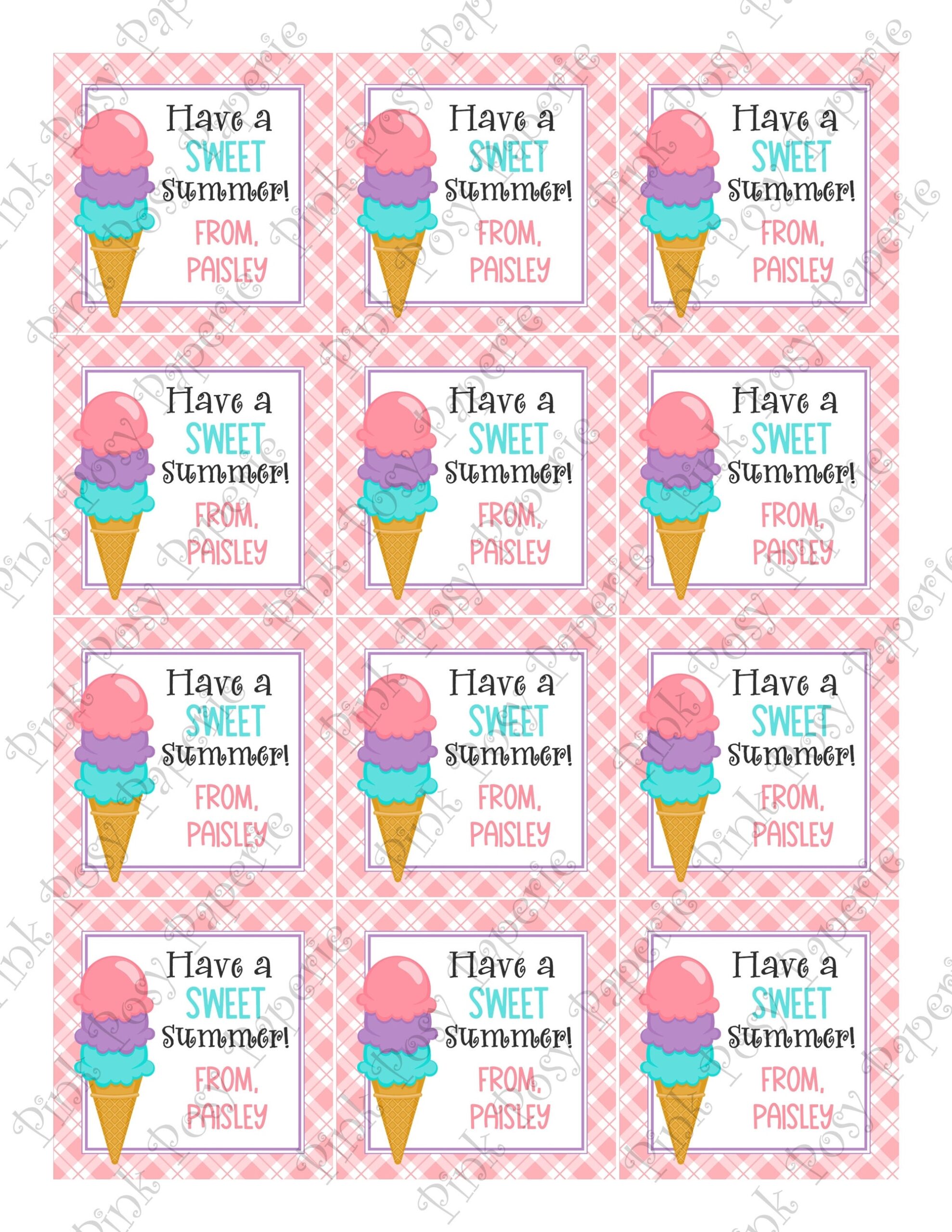 Editable Ice Cream Tags End Of School Year Tags Classmate Gift Tags Teacher Tags Sweet Tags Instant Download Printable Summer Tags Etsy