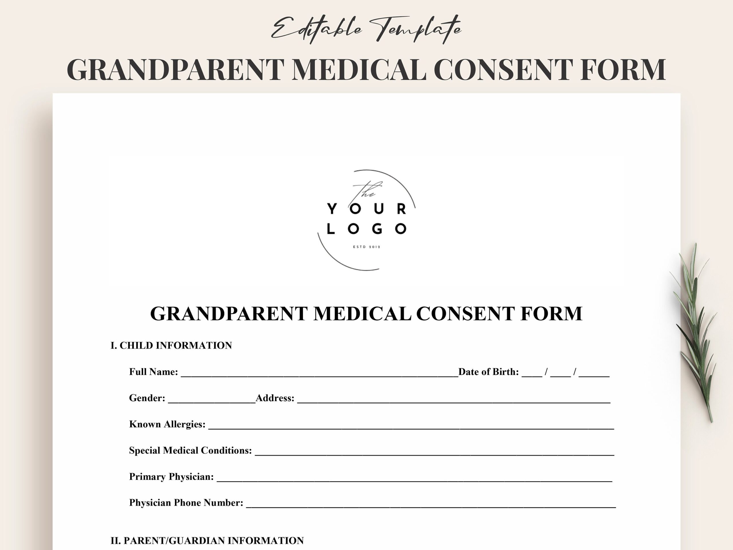 Grandparent Emergency Forms Printable Free