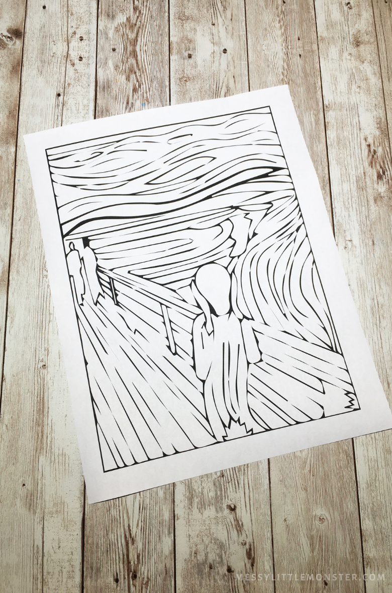 Edvard Munch The Scream Painting For Kids Printable Included Messy Little Monster