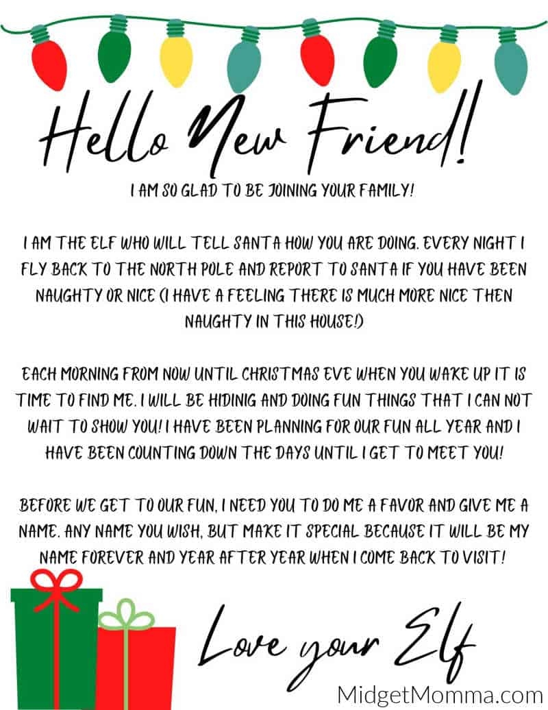 Free Printable Elf On The Shelf Letters