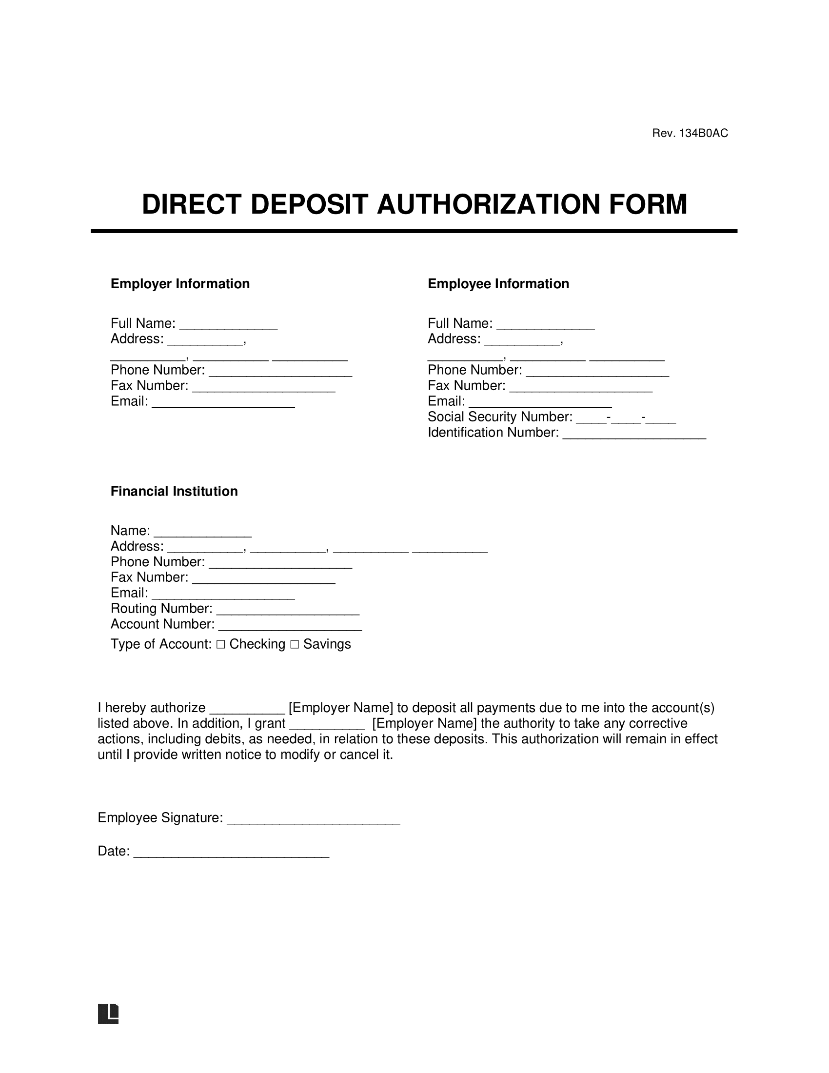 ExcelPay Direct Deposit Authorization Form Fill And Sign Worksheets Library