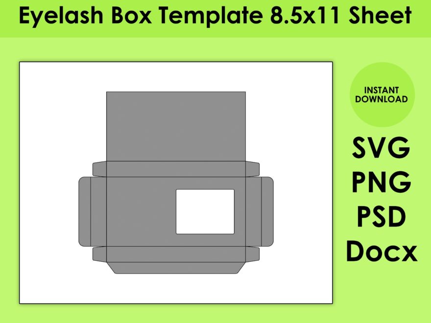 Eyelash Box Template 8 5x11 Sheet SVG PNG PSD And Docx Etsy
