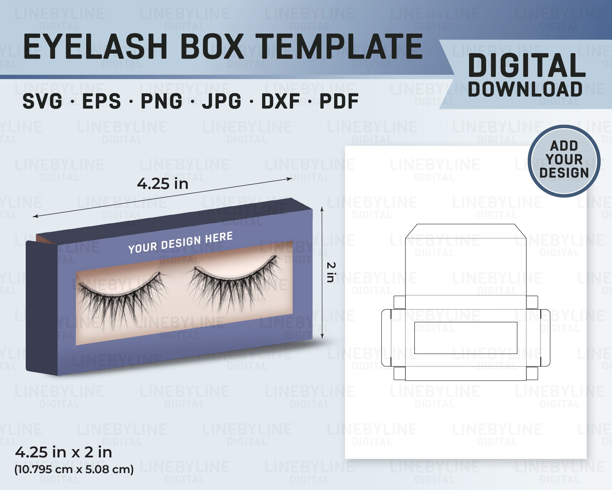 Eyelash Box Template False Eyelash Box Template Lash Box Template SVG Lash Box Sublimation Lash Box Canva Custom Eyelash Box Blank Box Etsy