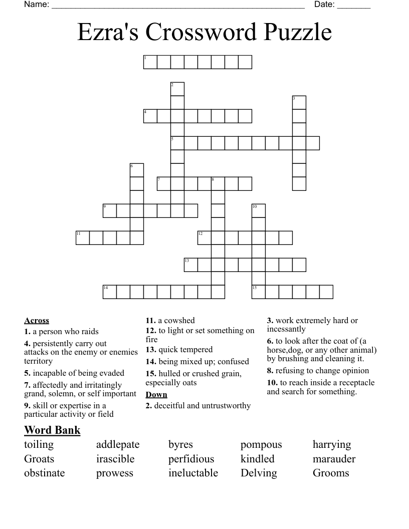 Ezra s Crossword Puzzle WordMint