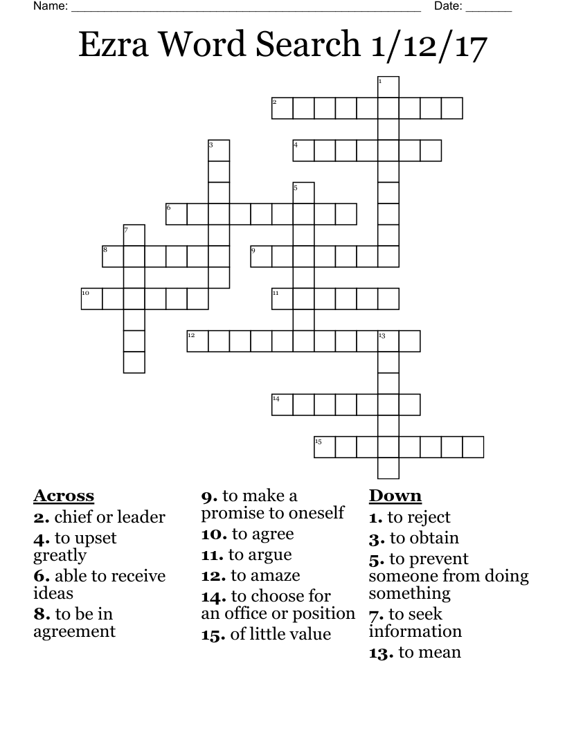 Ezra Word Search 1 12 17 Crossword WordMint
