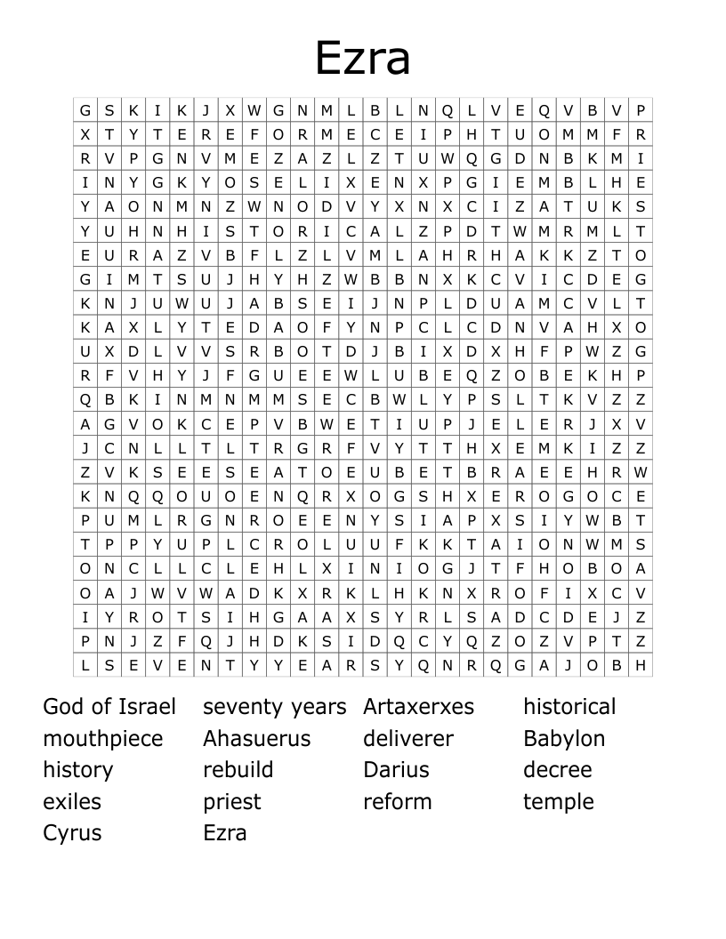 Ezra Word Search WordMint