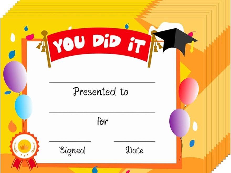 FLYAB 30Pcs Certificate Of Awards For Kids Kindergarten Graduation Certificates Of Achievement You Did It Award Certificates For Students Teachers Back To School Classroom Supplies Buy Online At Best Price In