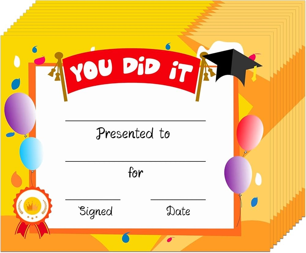 FLYAB 30Pcs Certificate Of Awards For Kids Kindergarten Graduation Certificates Of Achievement You Did It Award Certificates For Students Teachers Back To School Classroom Supplies Buy Online At Best Price In