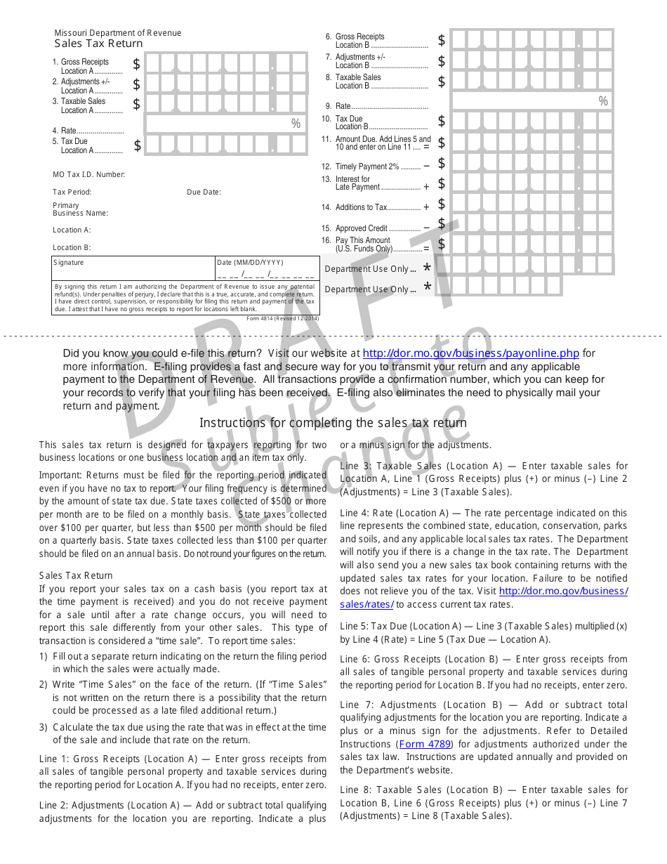 Form 4814 Fill Out Sign Online And Download Printable PDF Missouri Templateroller