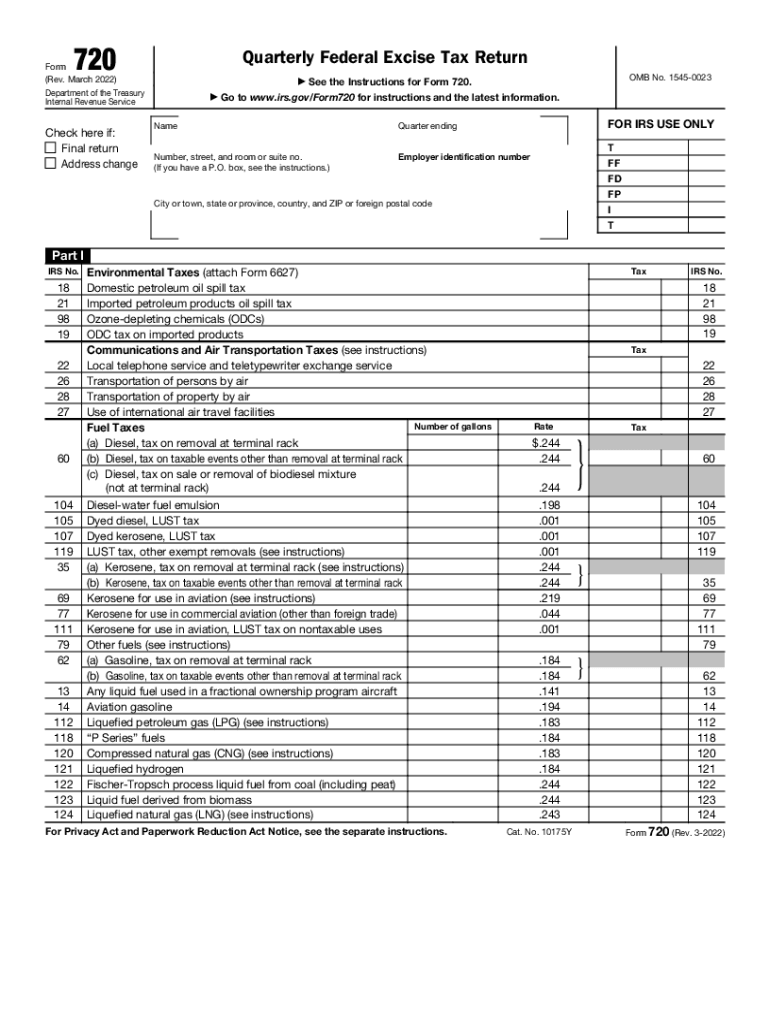 Form 720 2022 Fill Out Sign Online DocHub