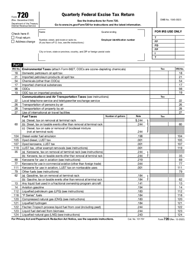 Form 720 2022 Fill Out Sign Online DocHub