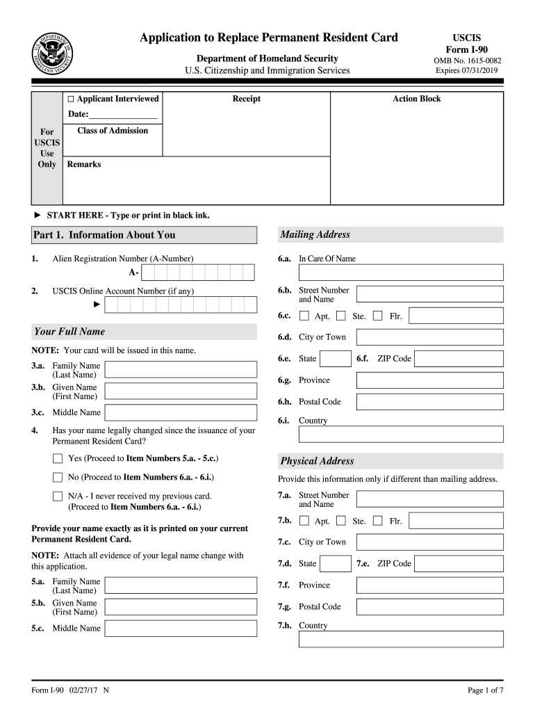 Form I 90 Pdf Fill Online Printable Fillable Blank PdfFiller