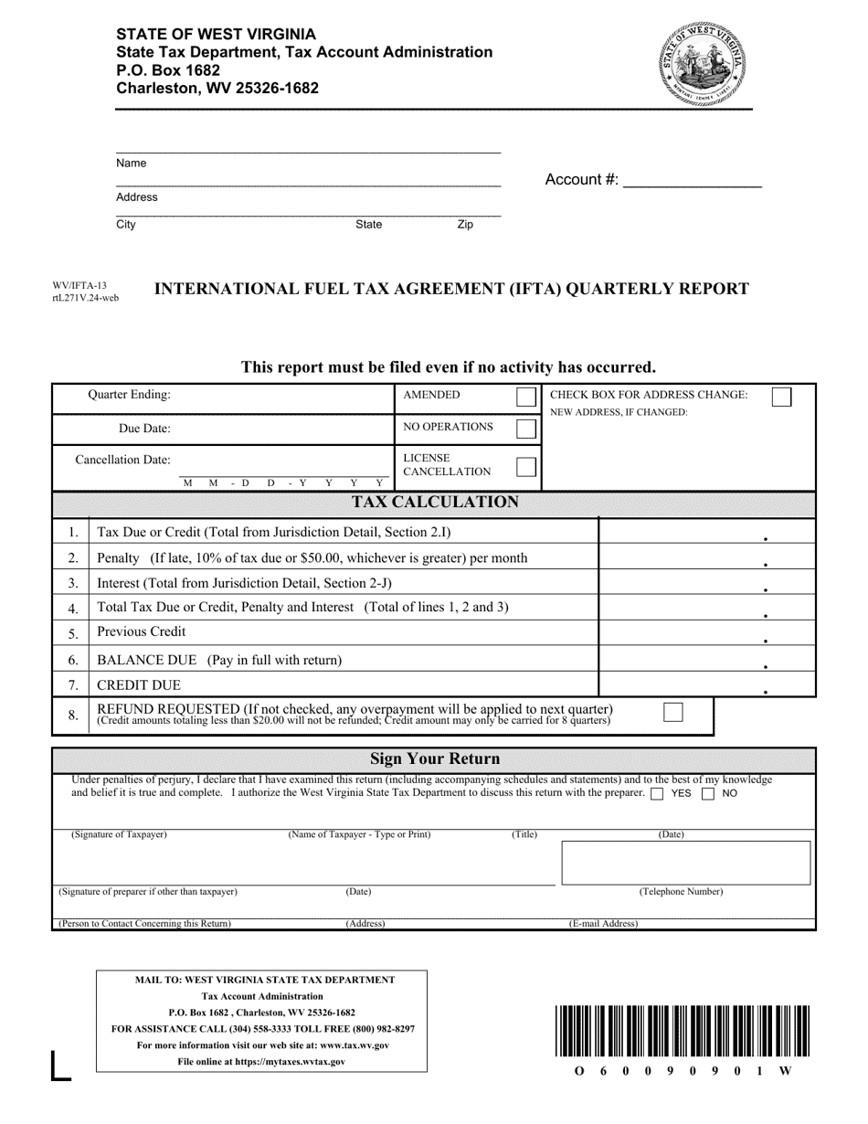 Form WV IFTA 13 Fill Out Sign Online And Download Printable PDF West Virginia Templateroller